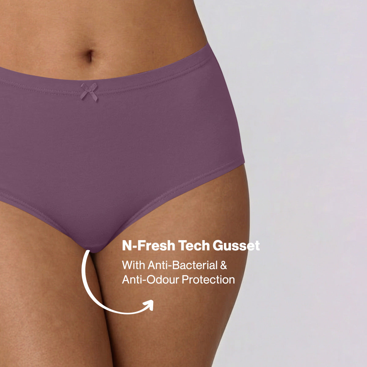 Nykd by Nykaa PO3 High Rise Cotton Full Brief Panty with Inner Elastic-C.Blue/L Brown/Berry C NYP104