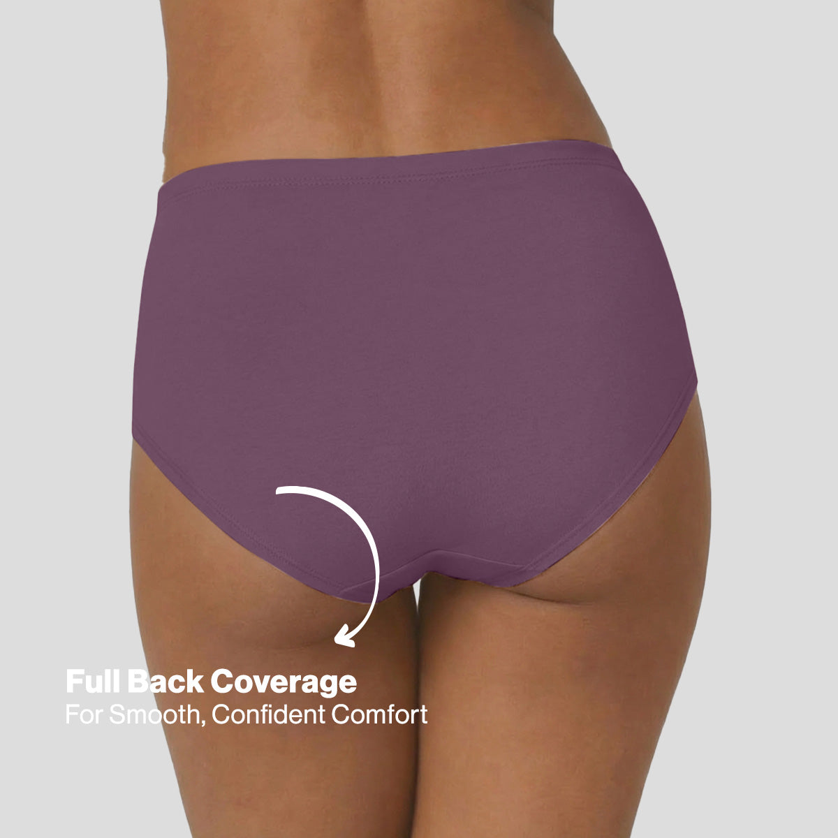 Nykd by Nykaa PO3 High Rise Cotton Full Brief Panty with Inner Elastic-C.Blue/L Brown/Berry C NYP104