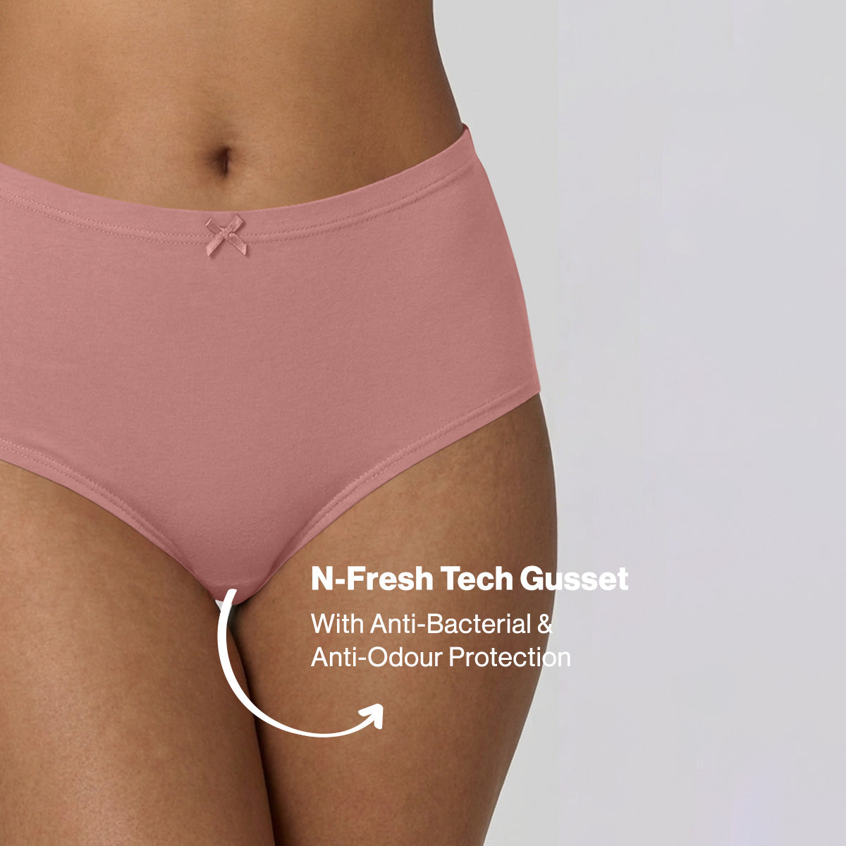 Nykd by Nykaa PO3 High Rise Cotton Full Brief Panty with Inner Elastic-D.Rose/Rust/B.Pink NYP104