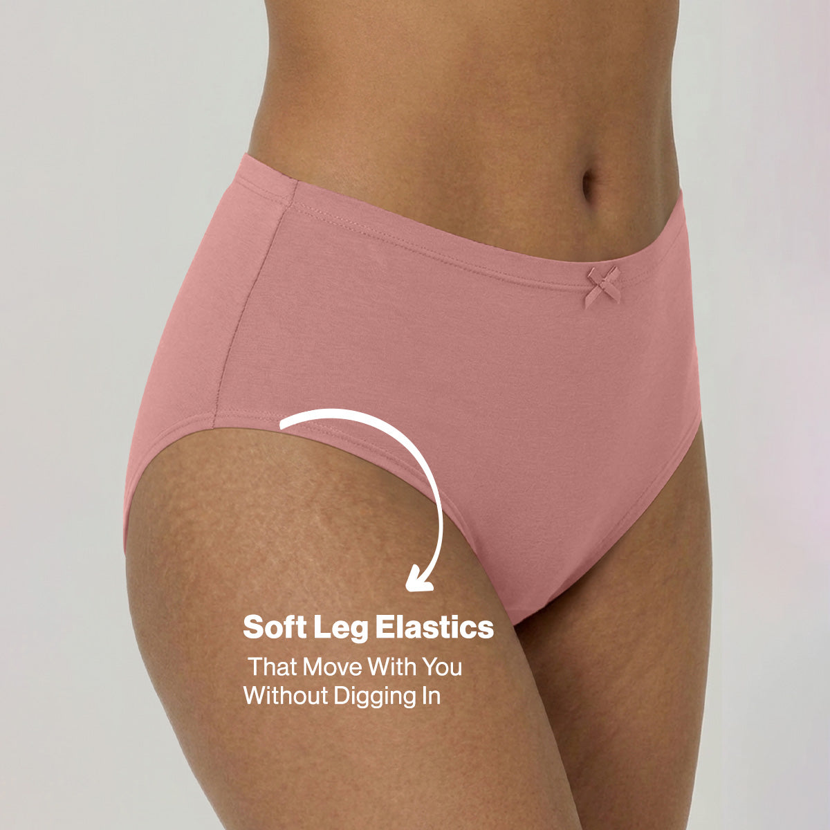 Nykd by Nykaa PO3 High Rise Cotton Full Brief Panty with Inner Elastic-D.Rose/Rust/B.Pink NYP104