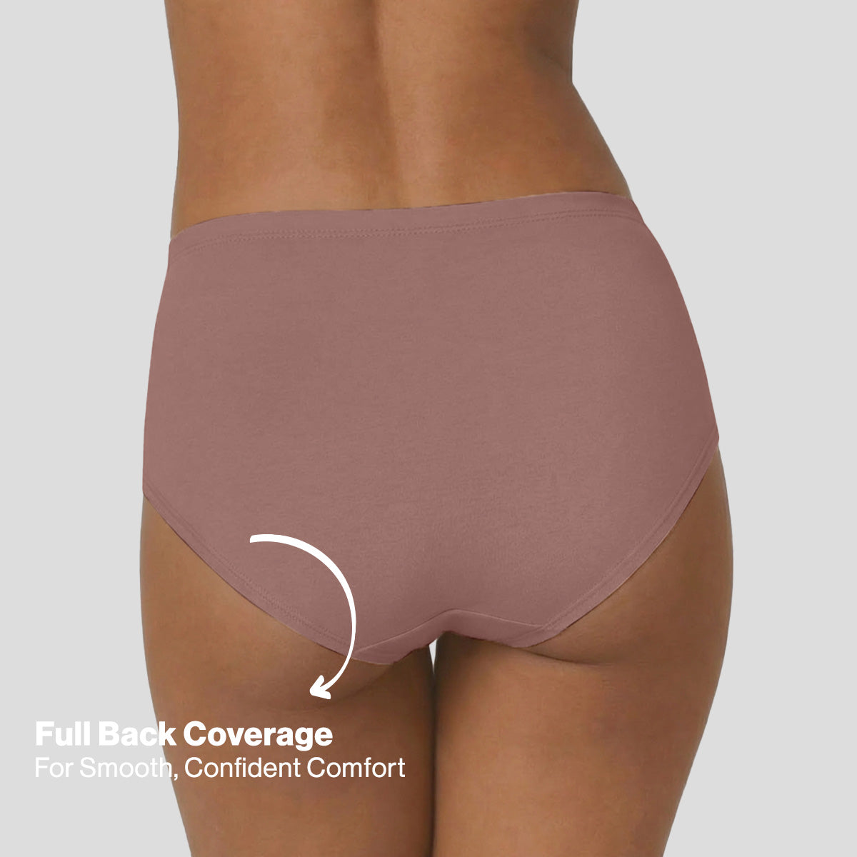 Nykd by Nykaa PO3 High Rise Cotton Full Brief Panty with Inner Elastic-D.Rose/Rust/B.Pink NYP104
