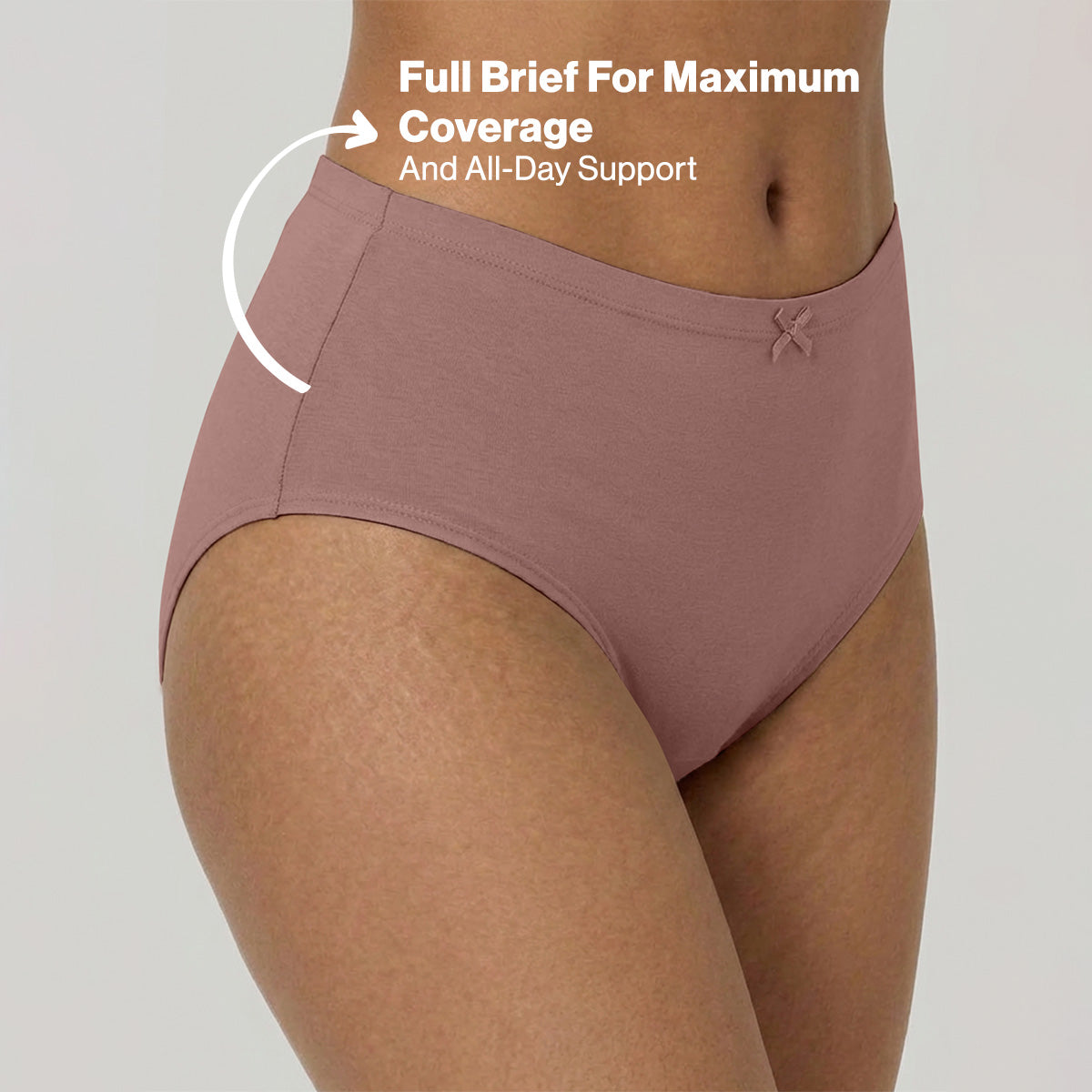 Nykd by Nykaa PO3 High Rise Cotton Full Brief Panty with Inner Elastic-D.Rose/Rust/B.Pink NYP104