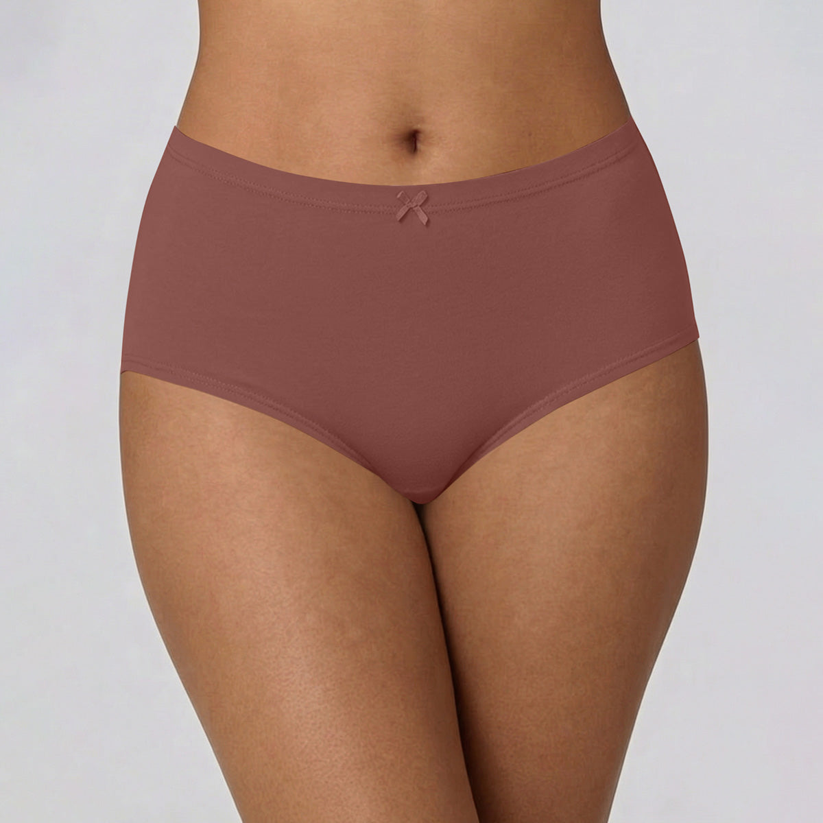 Nykd by Nykaa PO3 High Rise Cotton Full Brief Panty with Inner Elastic-D.Rose/Rust/B.Pink NYP104