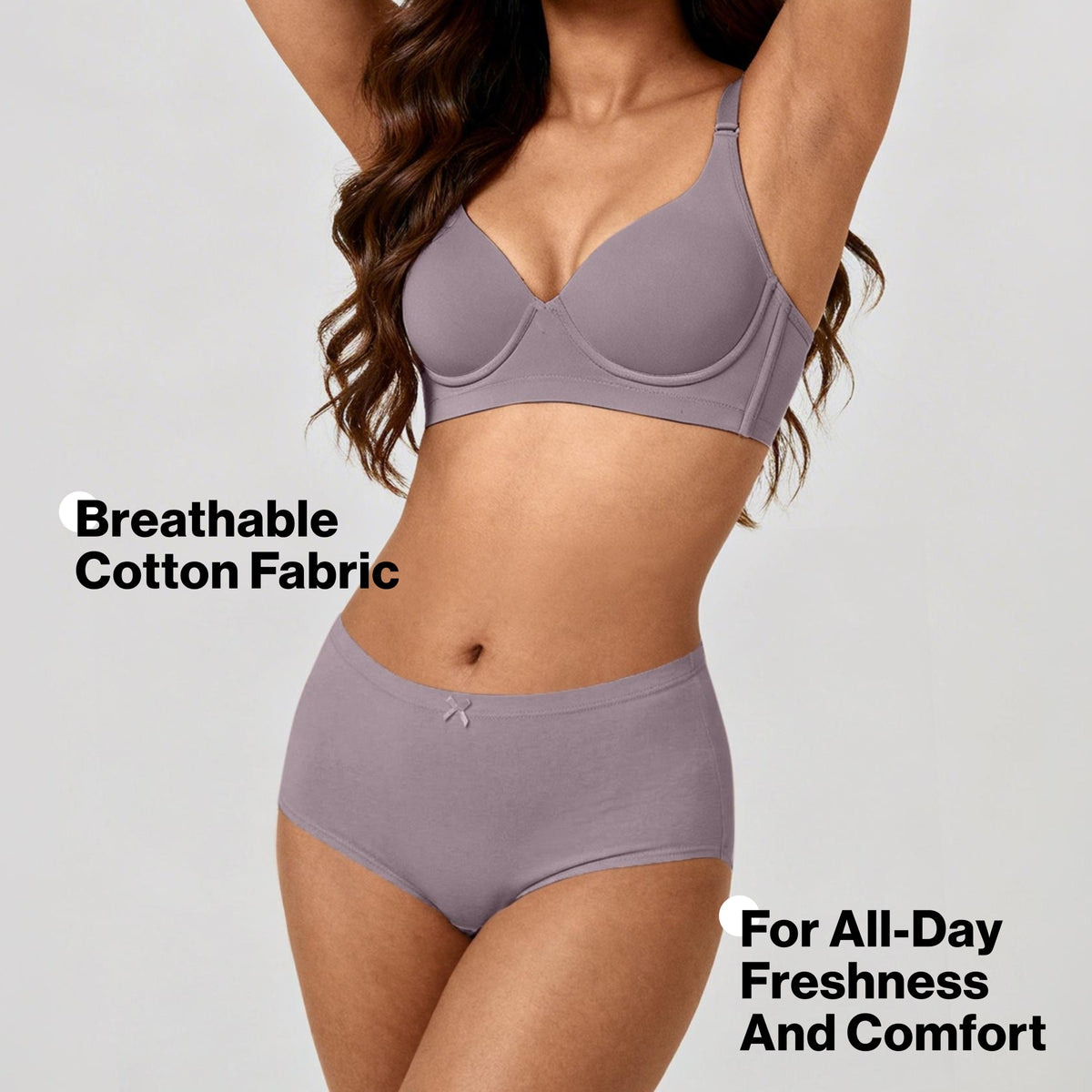 PO3 Mid Rise Cotton Hipster Panty with Inner Elastic- NYP104 Lavender,P Nude,Pink