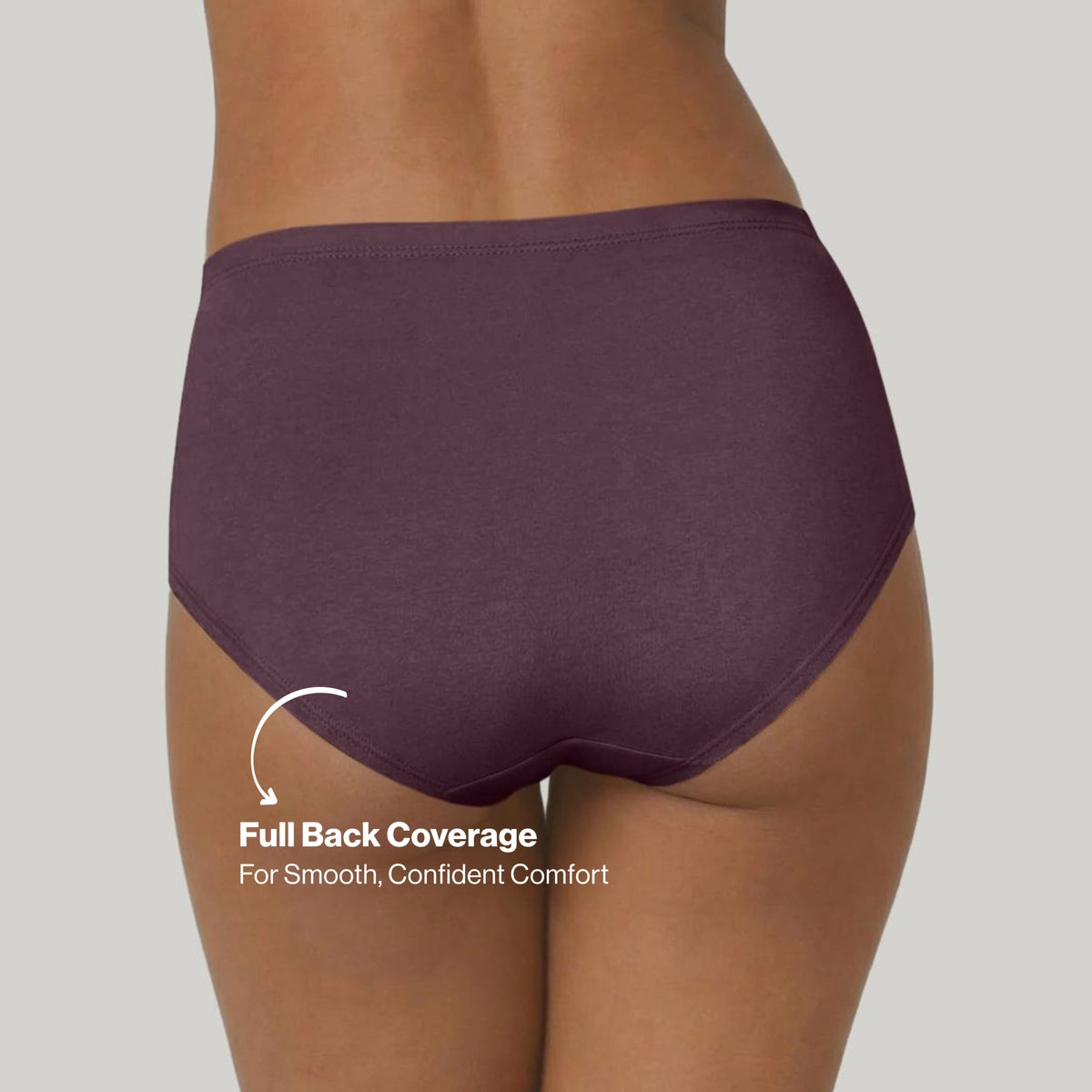 PO3 Mid Rise Cotton Hipster Panty with Inner Elastic- NYP104 M Wine,Blush,Dark Skin