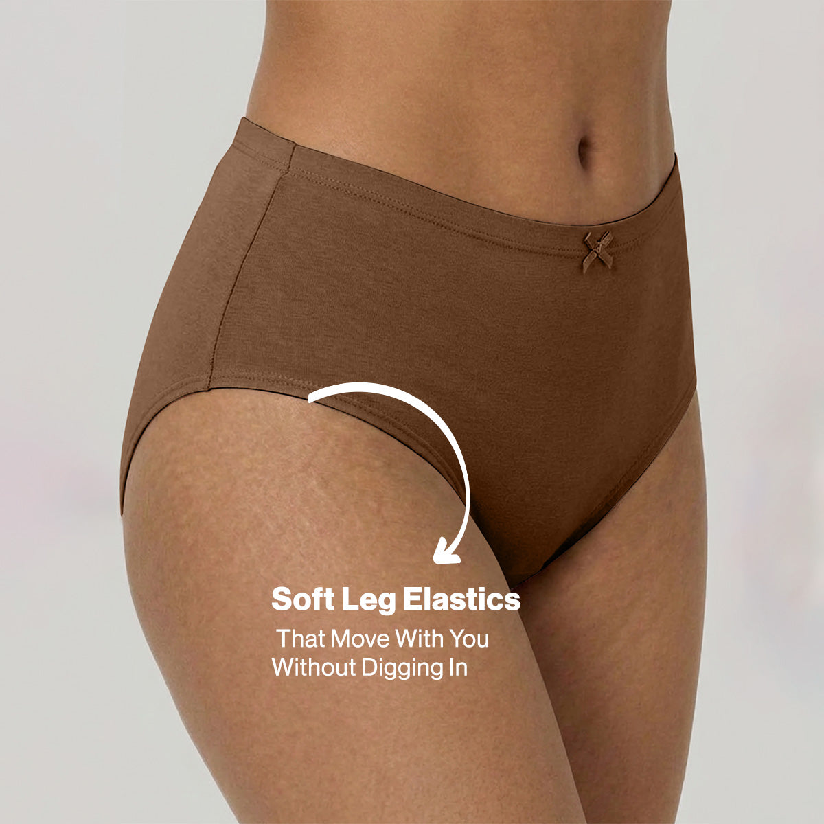 Nykd by Nykaa PO3 High Rise Cotton Full Brief Panty with Inner Elastic-T.Brown/Brown/R.Wine NYP104