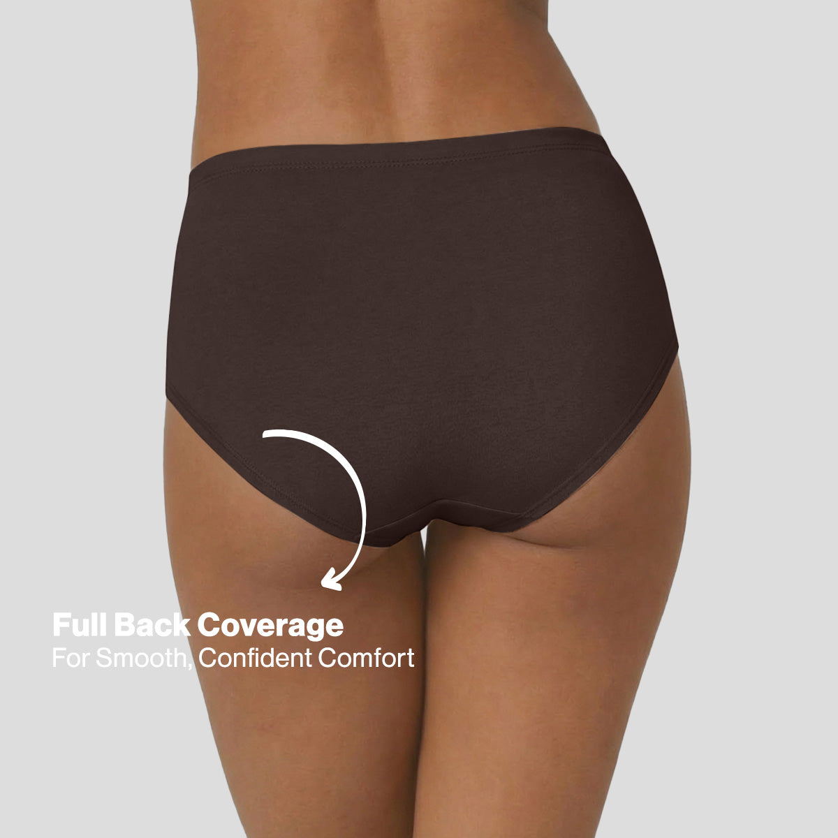 Nykd by Nykaa PO3 High Rise Cotton Full Brief Panty with Inner Elastic-T.Brown/Brown/R.Wine NYP104