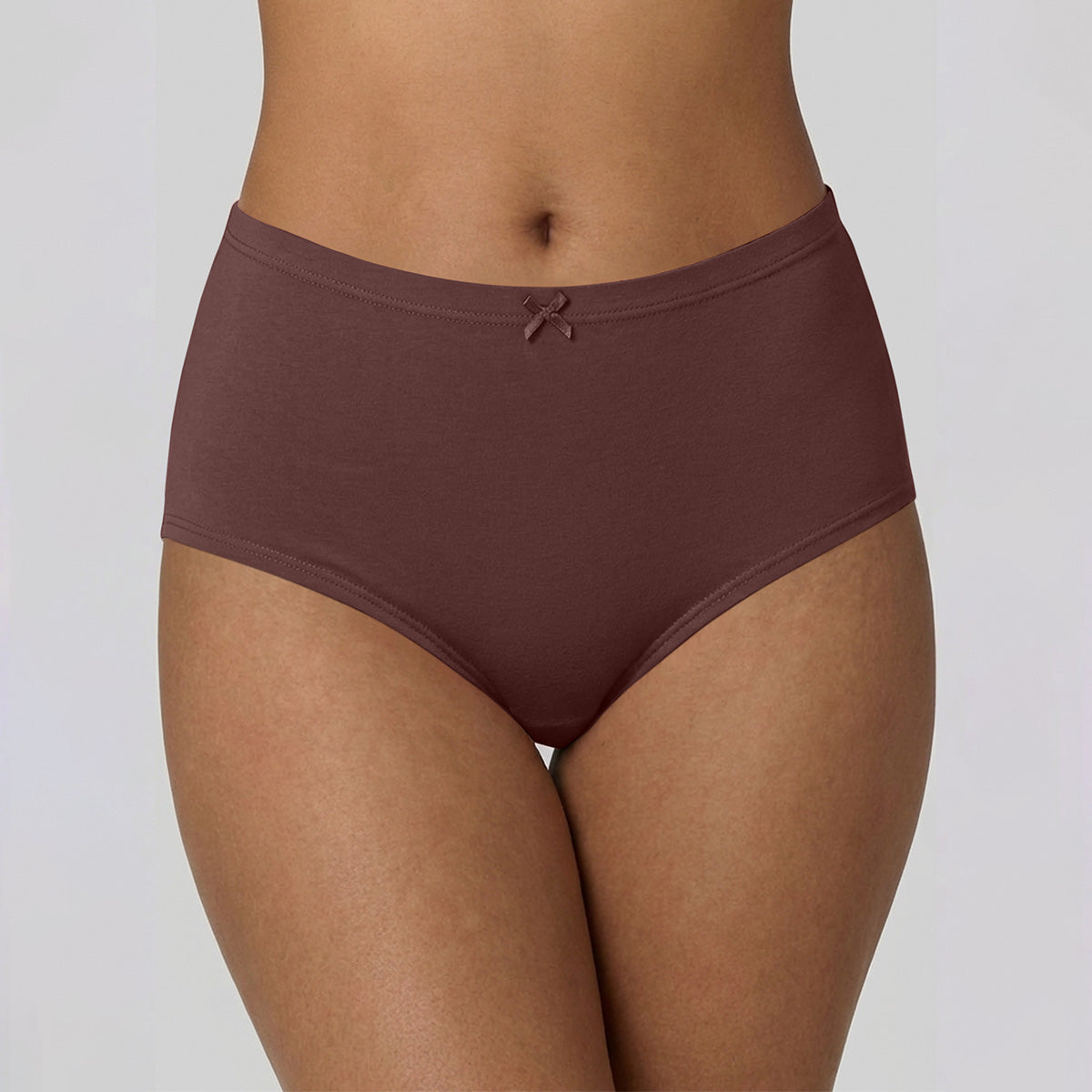 Nykd by Nykaa PO3 High Rise Cotton Full Brief Panty with Inner Elastic-T.Brown/Brown/R.Wine NYP104