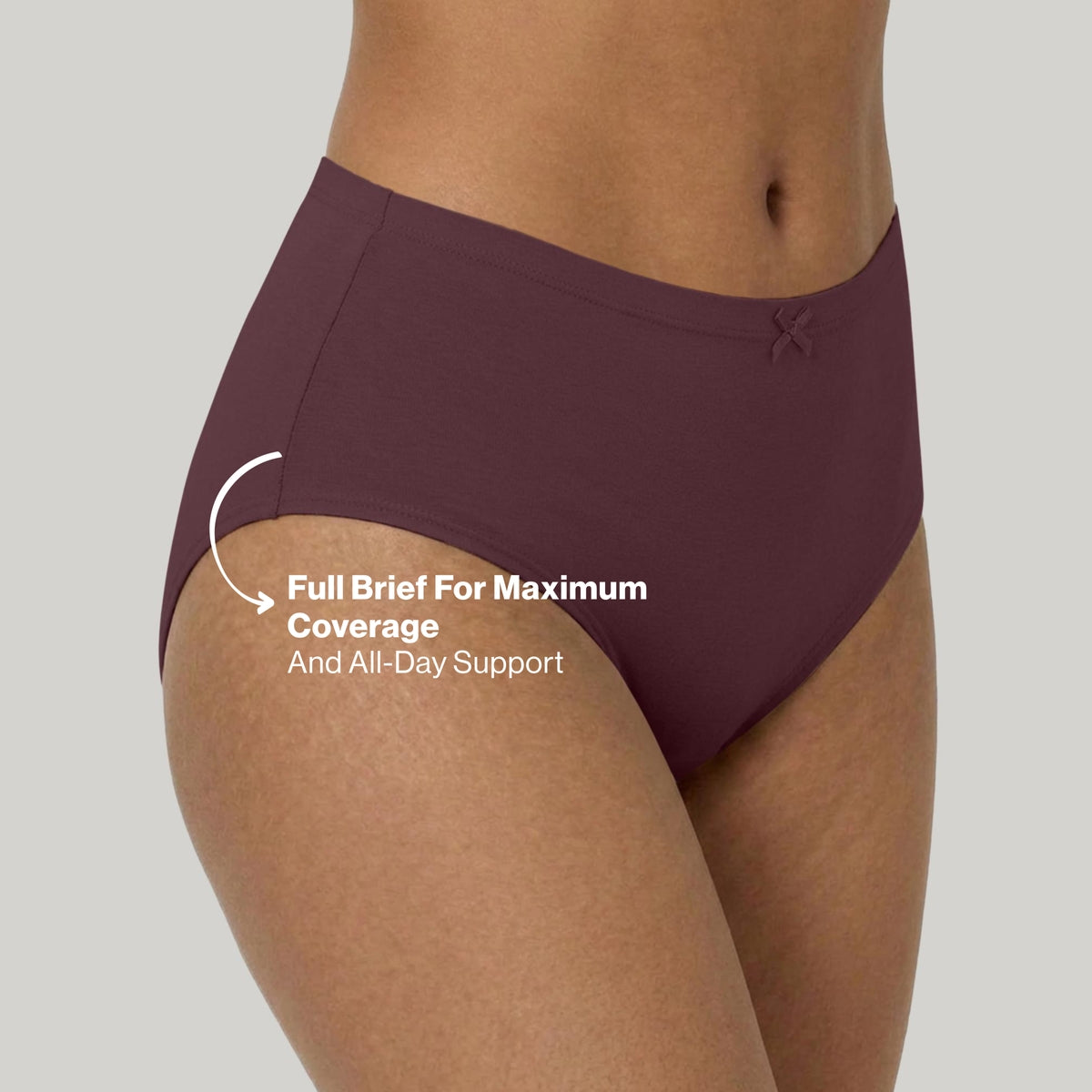 PO3 Mid Rise Cotton Hipster Panty with Inner Elastic- NYP104 Wine,Brown, Dk. Skin