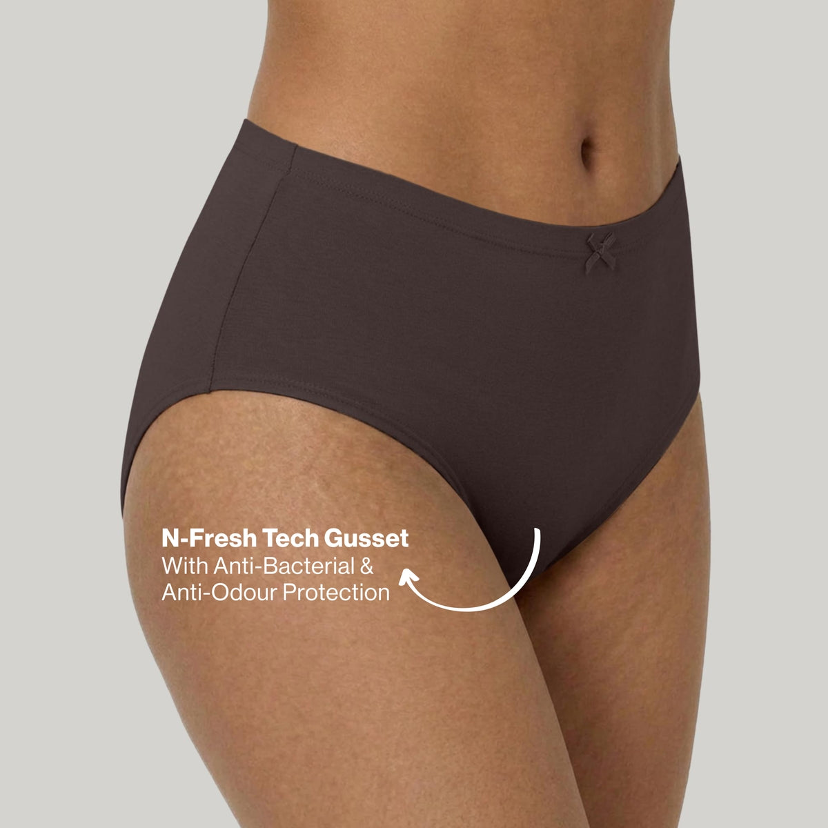 PO3 Mid Rise Cotton Hipster Panty with Inner Elastic- NYP104 Wine,Brown, Dk. Skin