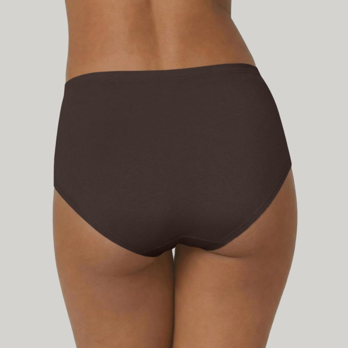 PO3 Mid Rise Cotton Hipster Panty with Inner Elastic- NYP104 Wine,Brown, Dk. Skin
