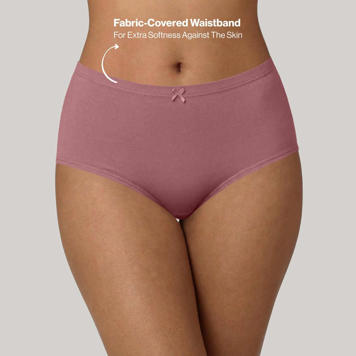 PO3 Mid Rise Cotton Hipster Panty with Inner Elastic- NYP104 W Mauve,B Pink,L Rust