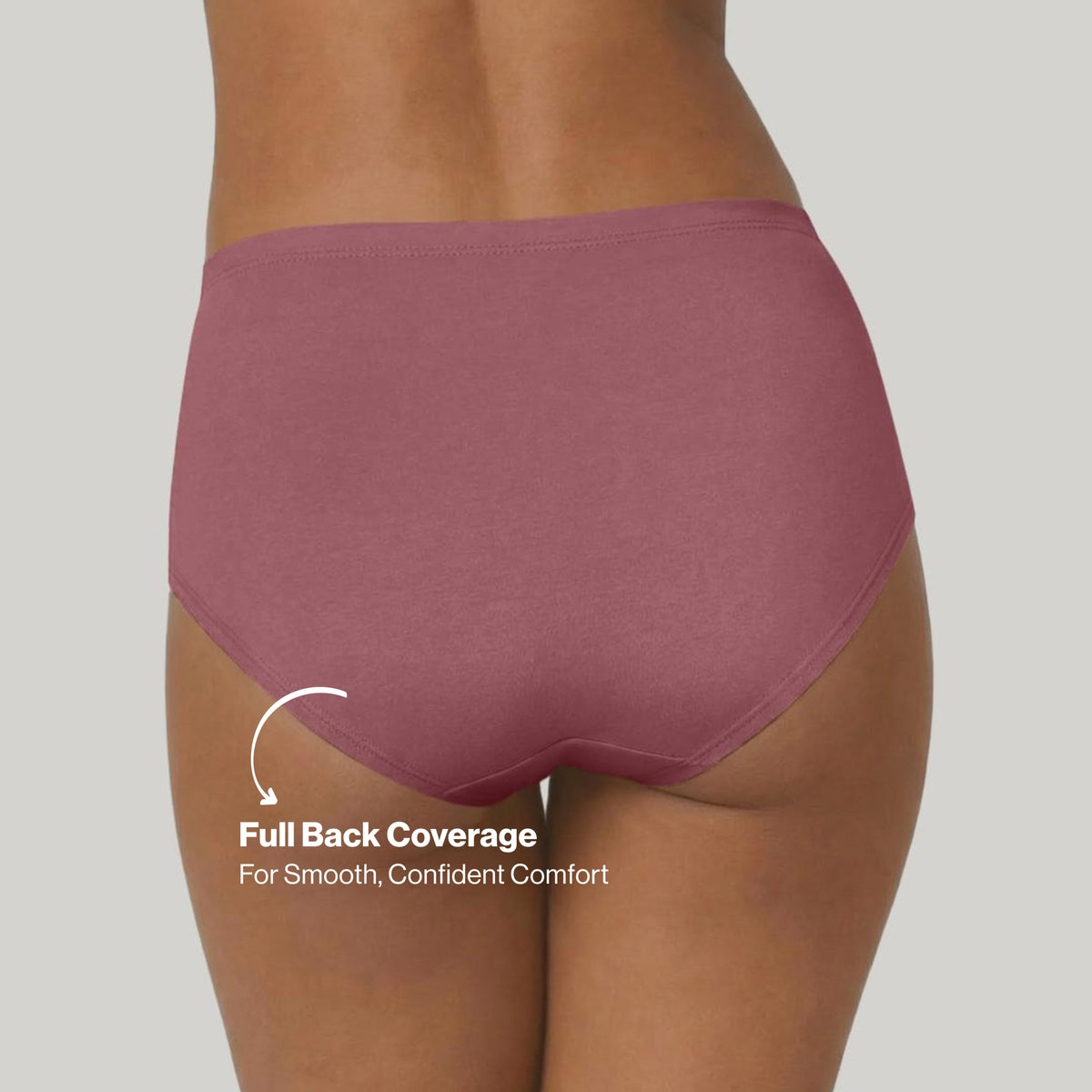 PO3 Mid Rise Cotton Hipster Panty with Inner Elastic- NYP104 W Mauve,B Pink,L Rust