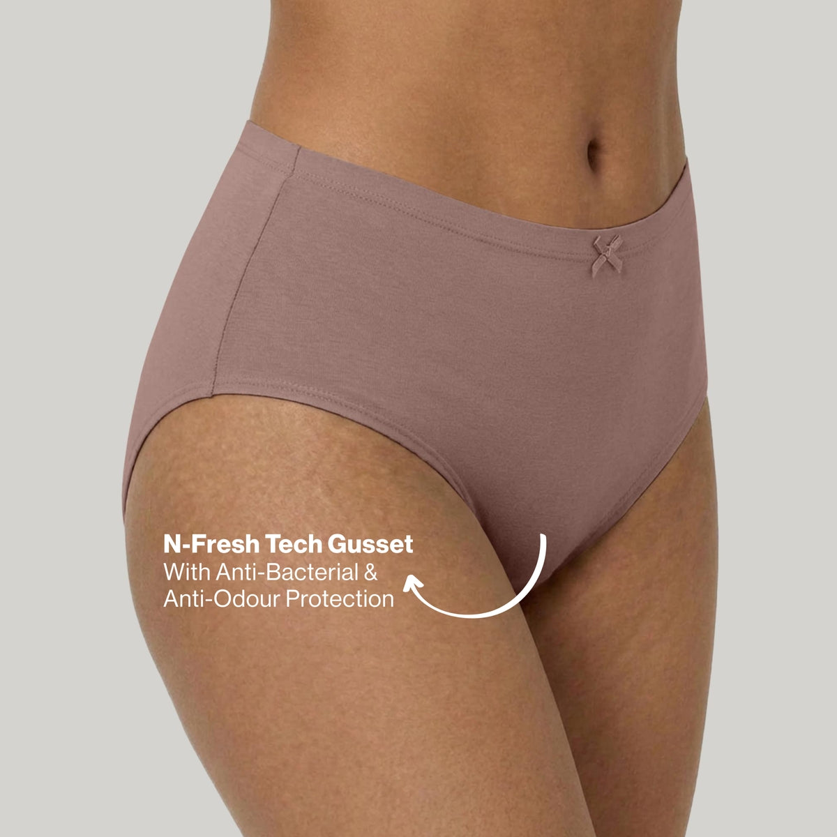 PO3 Mid Rise Cotton Hipster Panty with Inner Elastic- NYP104 W Mauve,B Pink,L Rust
