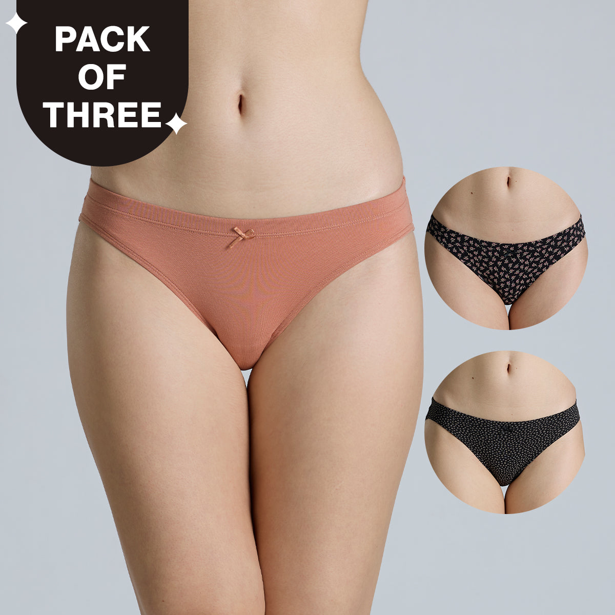 Nykd by Nykaa Low Rise Cotton Bikini Panty with Inner Elastic-NYP112-Assortment 16-P03