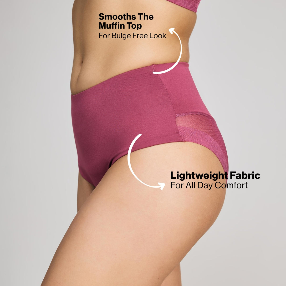 Shaping Mesh Full brief panty-NYP207-Rose