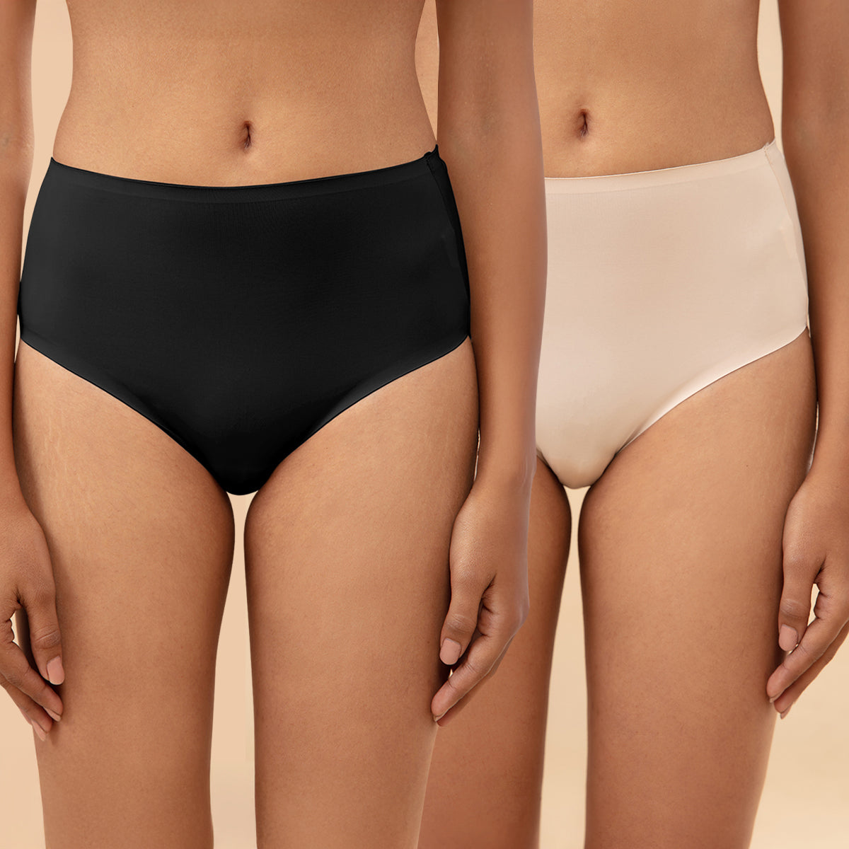 Nykd by Nykaa Bonded No VPL Full Brief Pack of 2-NYP210-Black & Nude
