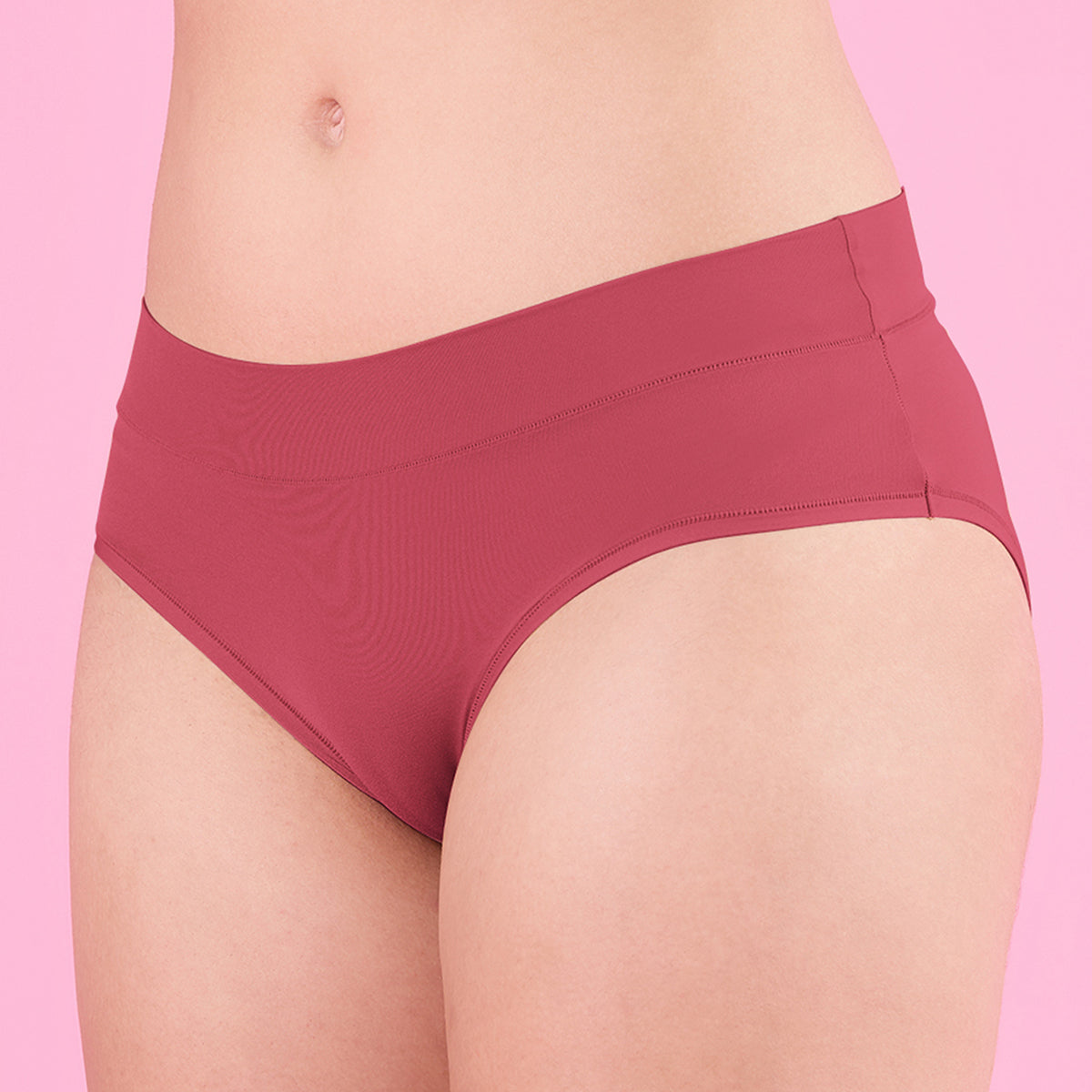 Nykd by Nykaa Super 4 Way Stretch Hipster Panty-NYP342-Brick Red