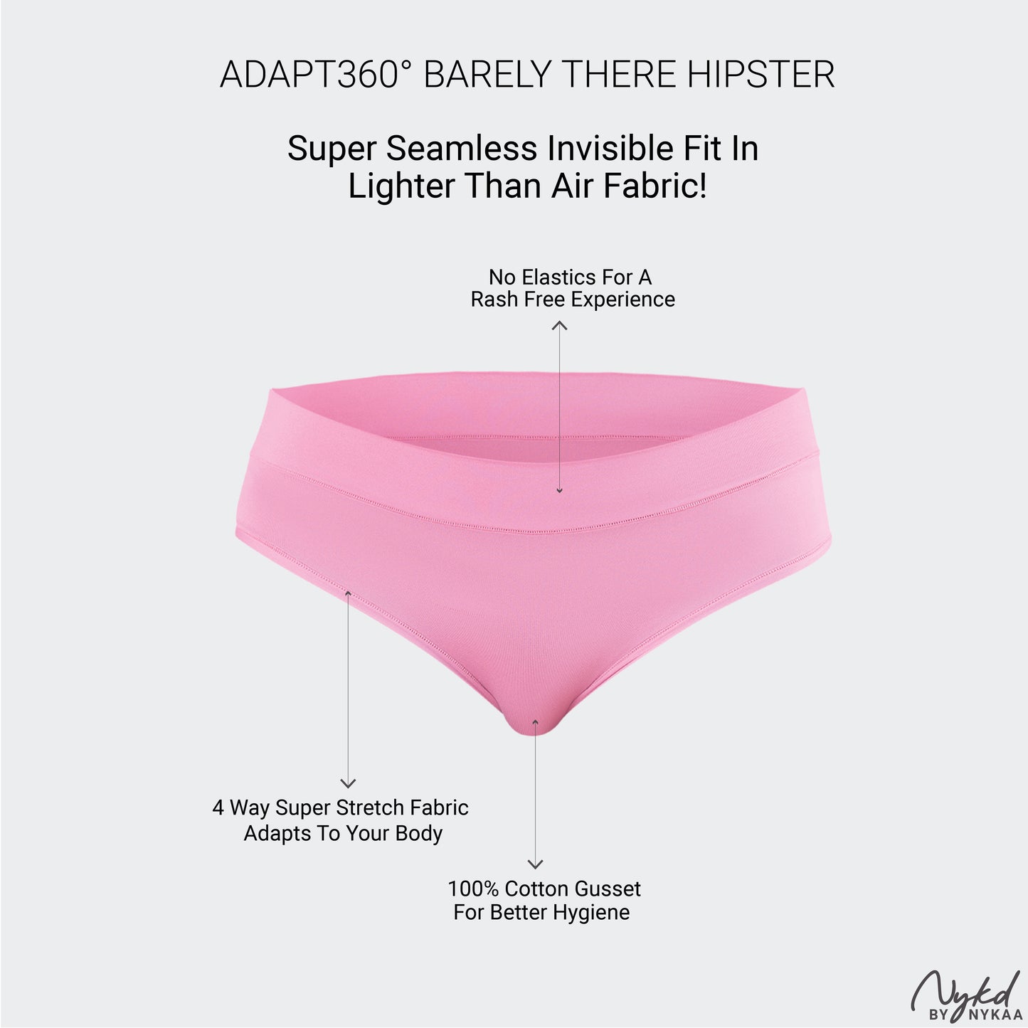 Super 4 Way Stretch Hipster Panty-NYP342-D Pink