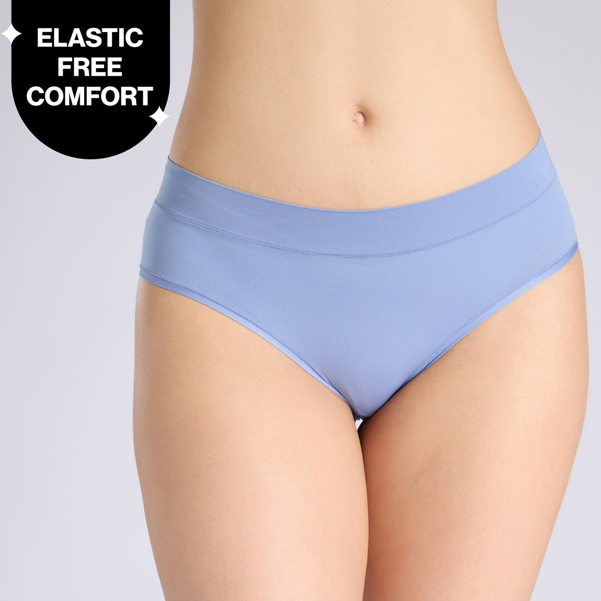 Adapt360° Barely There Hipster Panty with No-Roll, Dig-Free Fit & Cotton Gusset NYP342 C Blue