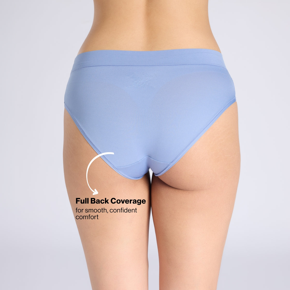 Adapt360° Barely There Hipster Panty with No-Roll, Dig-Free Fit & Cotton Gusset NYP342 C Blue