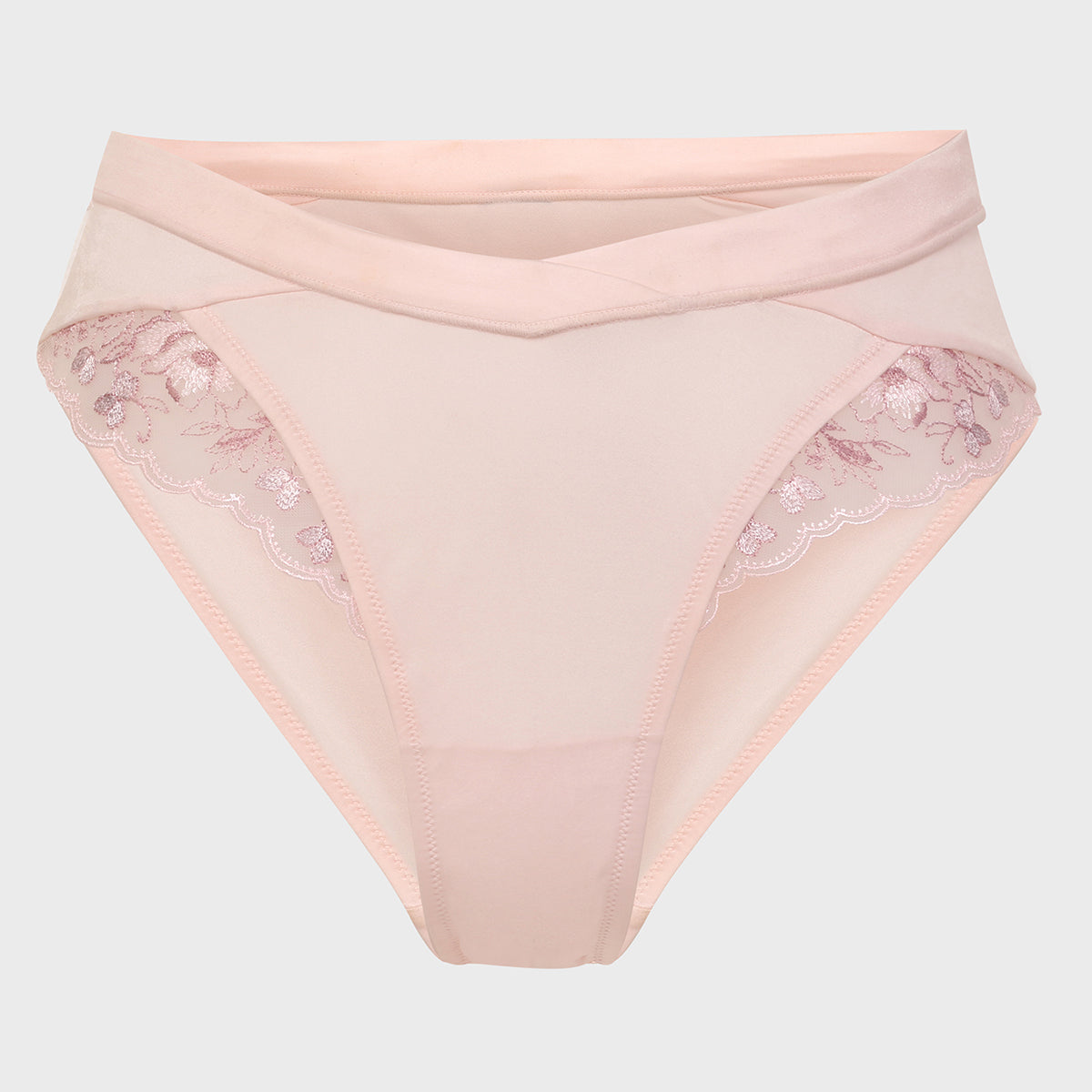 V Cut Floral Lace Hipsters-NYP361-Pink