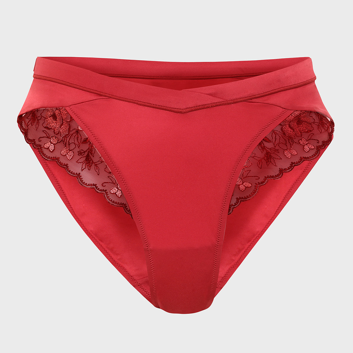 Nykd by Nykaa V Cut Floral Lace Hipsters-NYP361-Maroon
