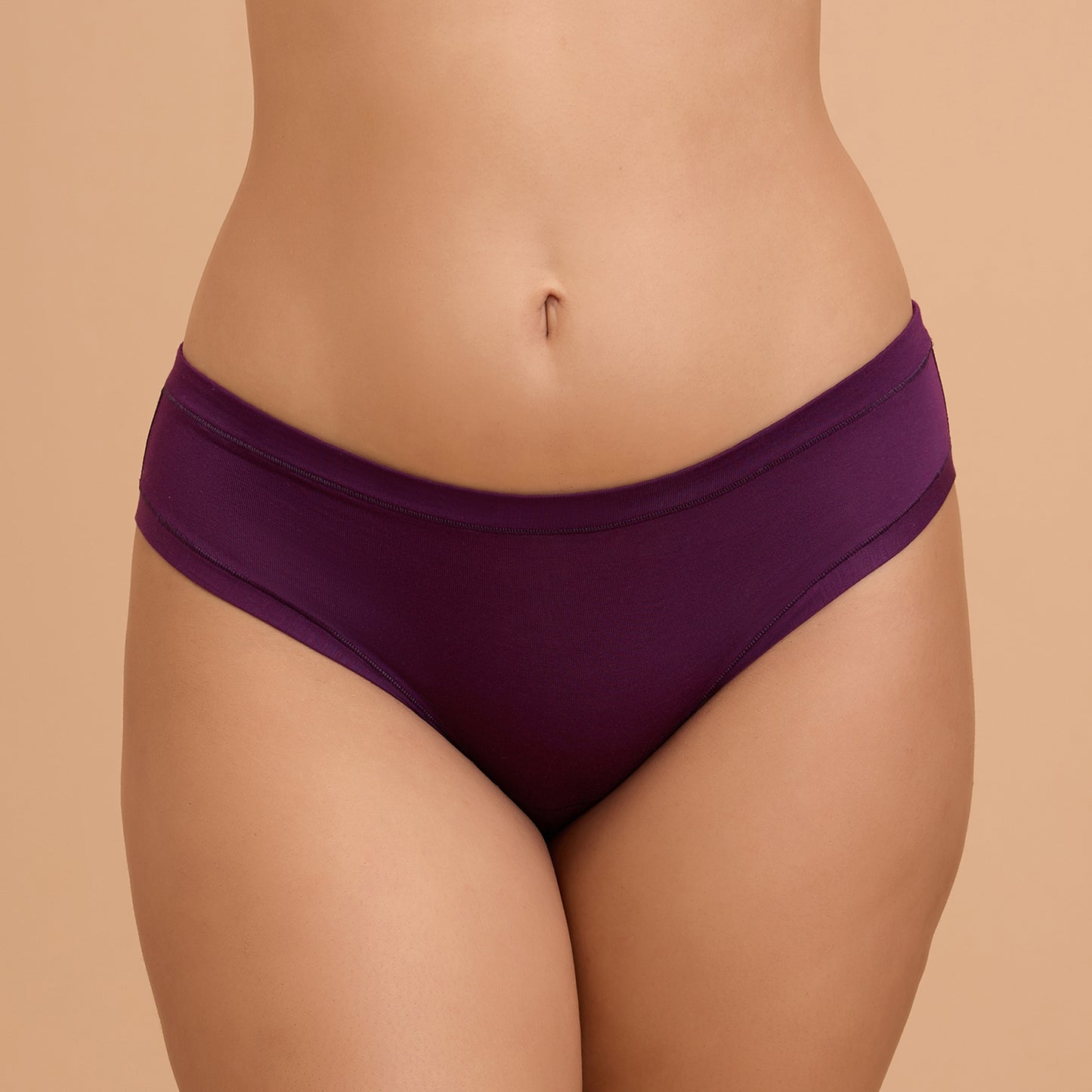 Nykd by Nykaa Super Soft Luxe Modal Bikini Panty NYP382 PO2-Carrot & Eggplant