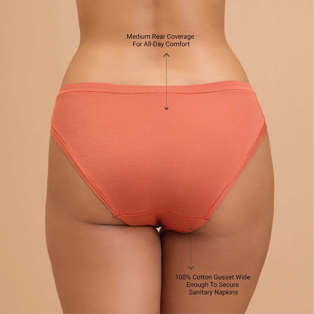 Nykd by Nykaa Super Soft Luxe Modal Bikini Panty NYP382 PO2-Carrot & Eggplant