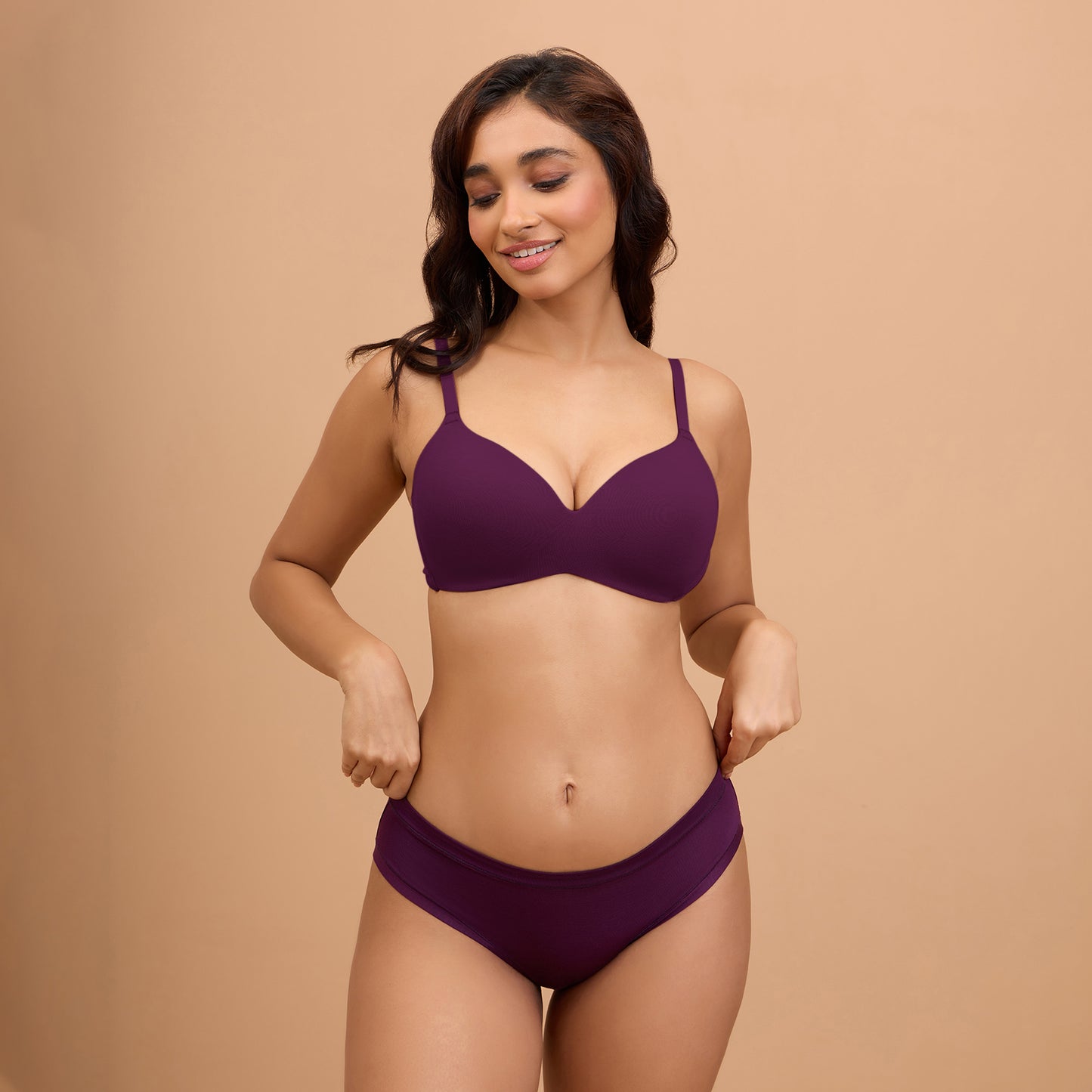 Nykd by Nykaa Super Soft Luxe Modal Bikini Panty NYP382 PO2-Carrot & Eggplant
