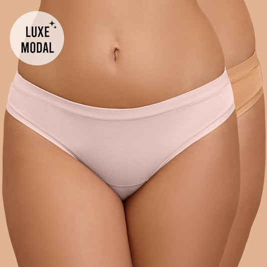Nykd by Nykaa Super Soft Luxe Modal Bikini Panty NYP382 PO2-Tan & Nude