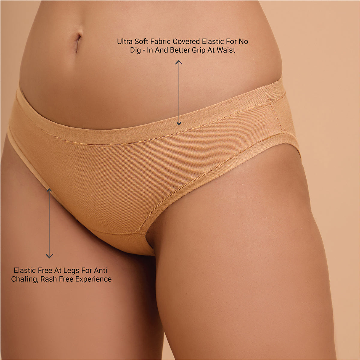 Nykd by Nykaa Super Soft Luxe Modal Bikini Panty NYP382 PO2-Black & Tan