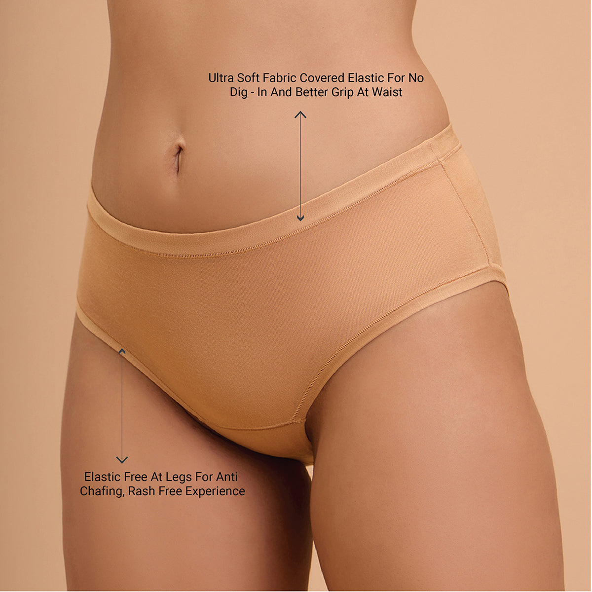 Nykd by Nykaa Super Soft Luxe Modal Hipster Panty NYP383 PO2-Black & Tan