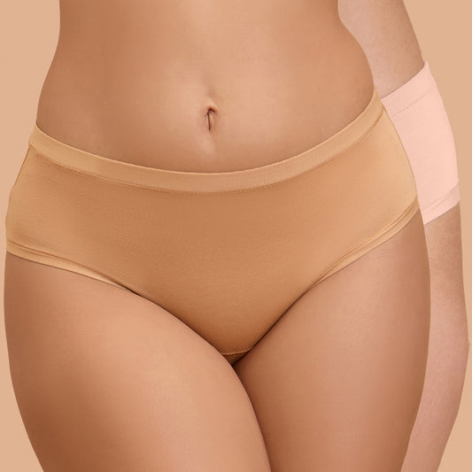 Modal Akin To Skin Super Soft Hipster Panty-NYP383-PO2-Tan & Nude