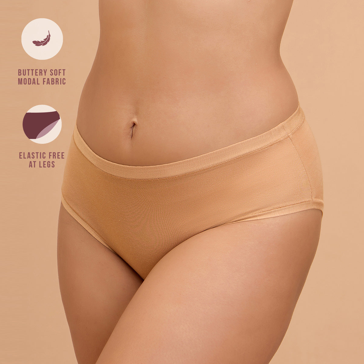 Modal Akin To Skin Super Soft Hipster Panty-NYP383-PO2-Tan & Nude