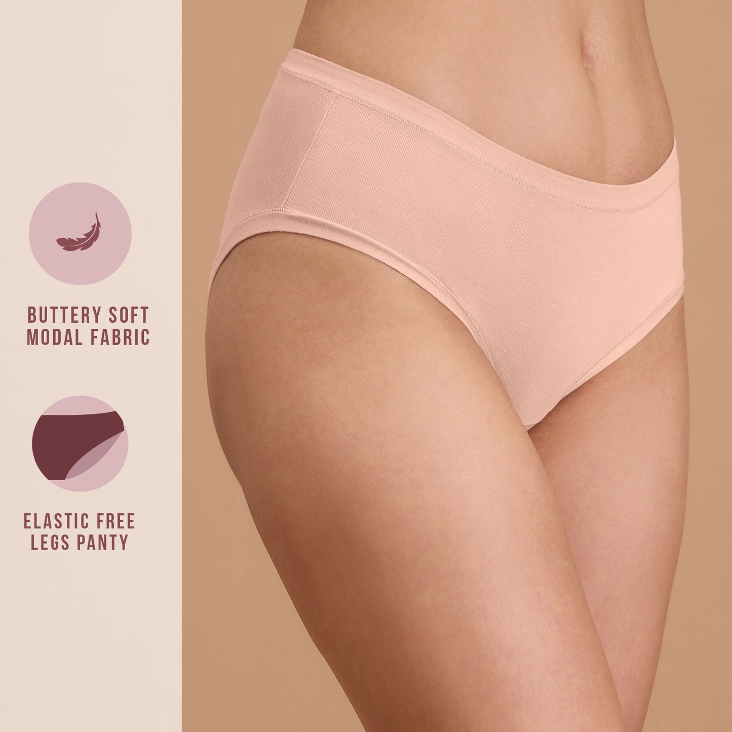 Modal Akin To Skin Super Soft Hipster Panty-NYP383-PO2-Tan & Nude