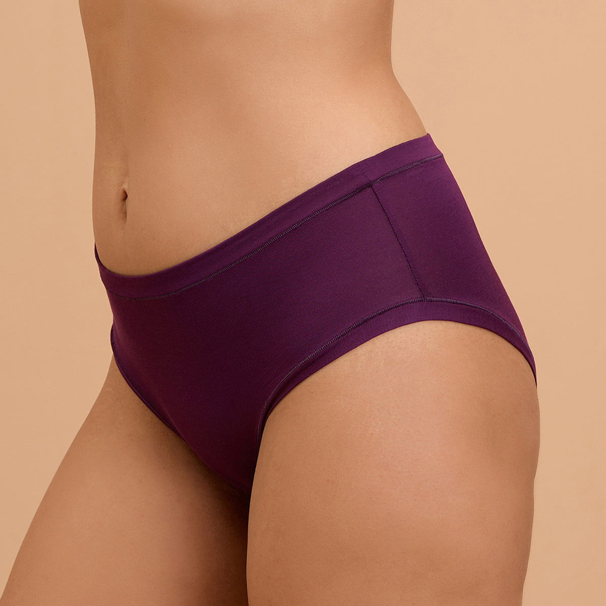 Modal Akin To Skin Super Soft Hipster Panty-NYP383-PO2-Carrot & Eggplant