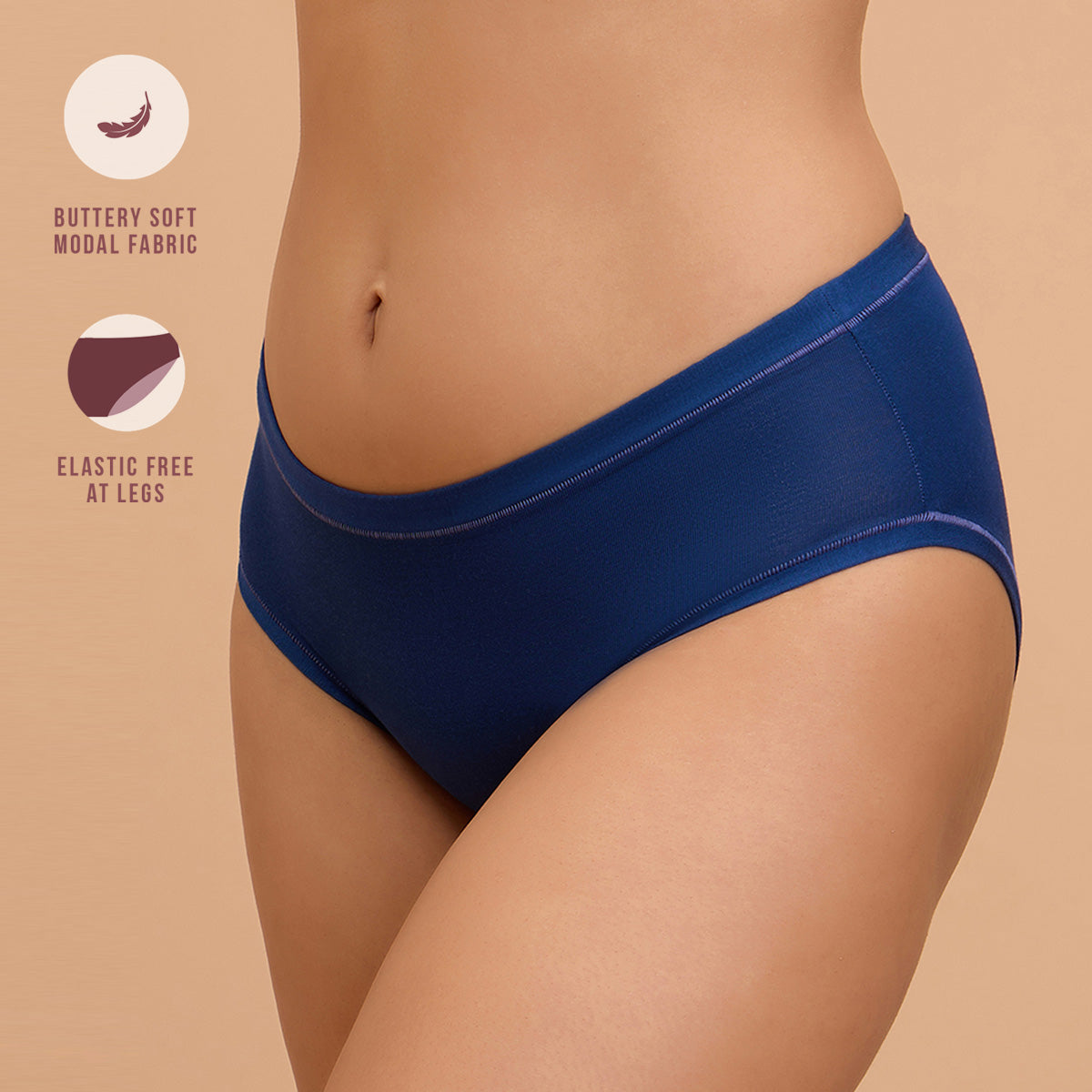 Modal Akin To Skin Super Soft Hipster Panty-NYP383-PO2-E-Blue & Black