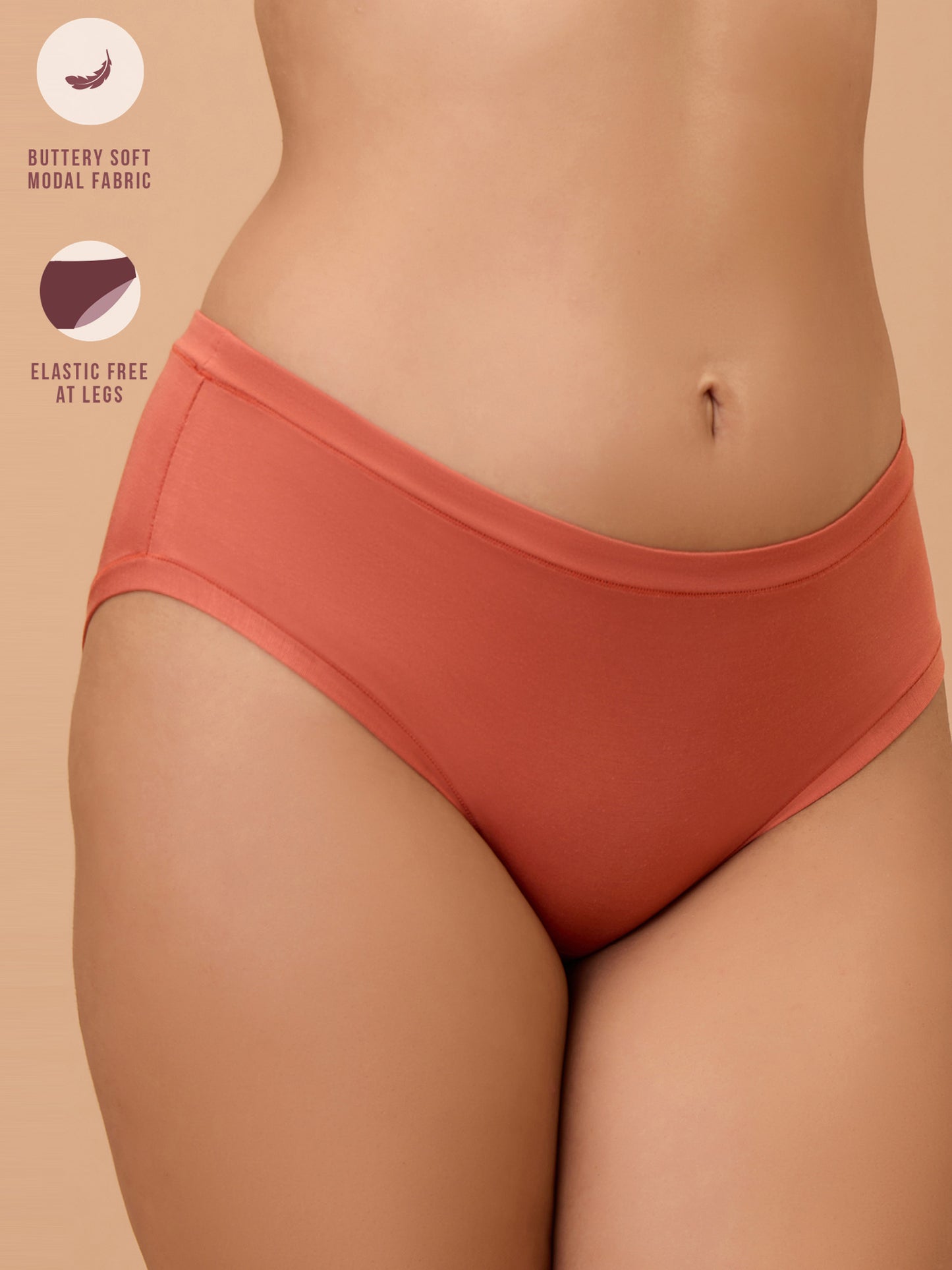 Modal Akin To Skin Super Soft Hipster Panty-NYP383-Carrot