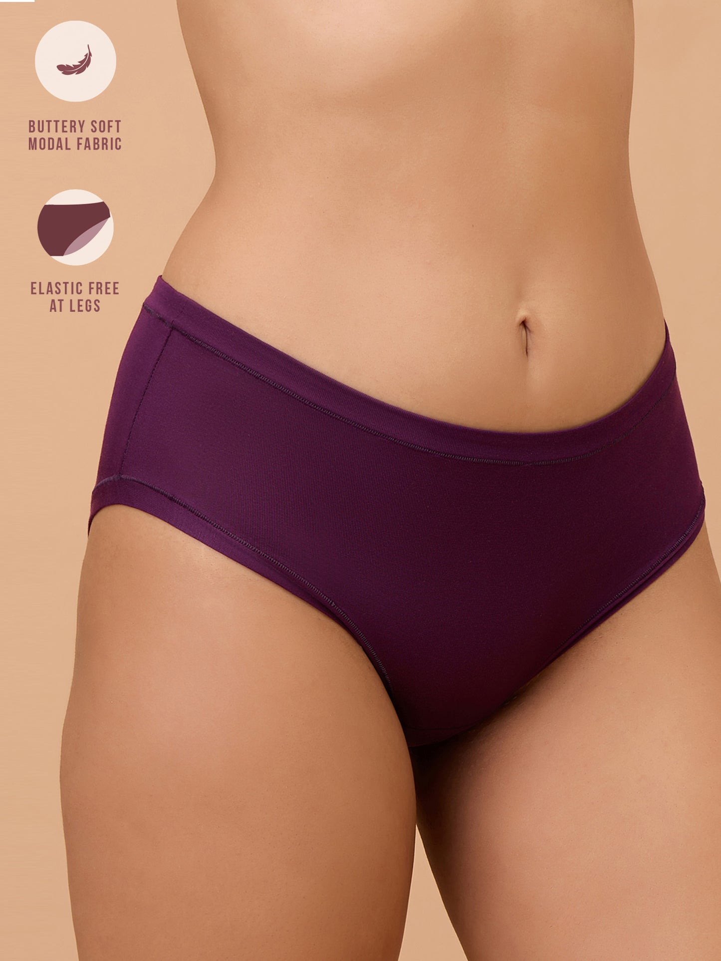 Modal Akin To Skin Super Soft Hipster Panty-NYP383-Eggplant