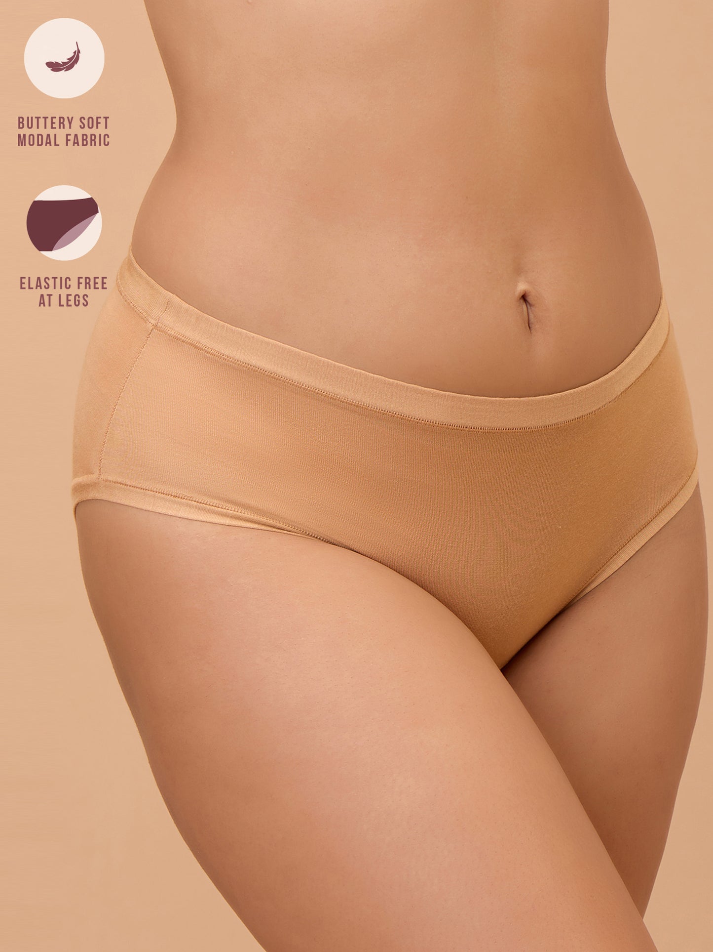 Modal Akin To Skin Super Soft Hipster Panty-NYP383-Tan