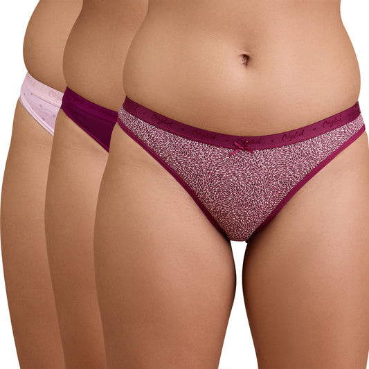 Low Rise Cotton Bikini Panty with Outer Elastic-NYP390- Multicolor-P03-Colors & Print May Vary