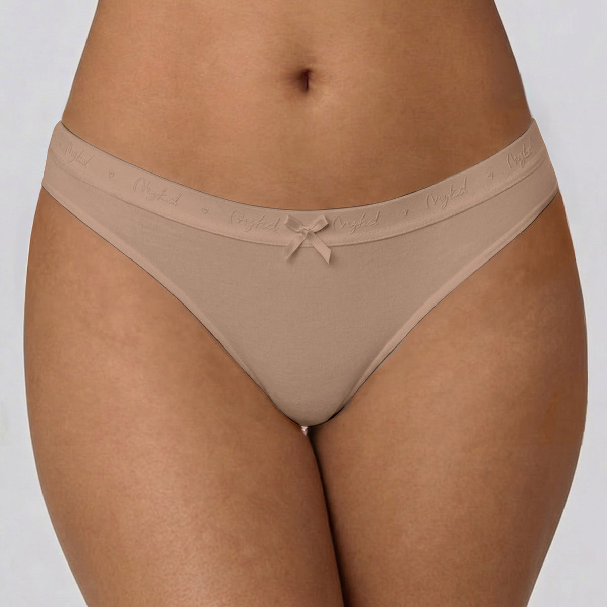 Low Rise Cotton Bikini Panty with Outer Elastic-Jet Black Taupe Green NYP390 PO3