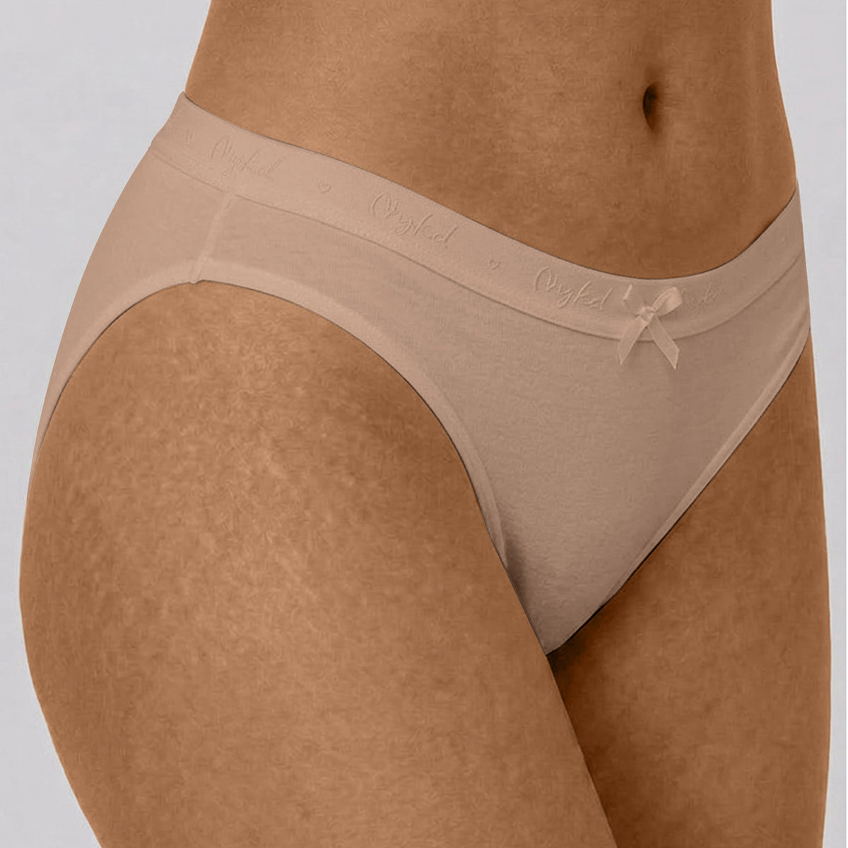 Low Rise Cotton Bikini Panty with Outer Elastic-Jet Black Taupe Green NYP390 PO3