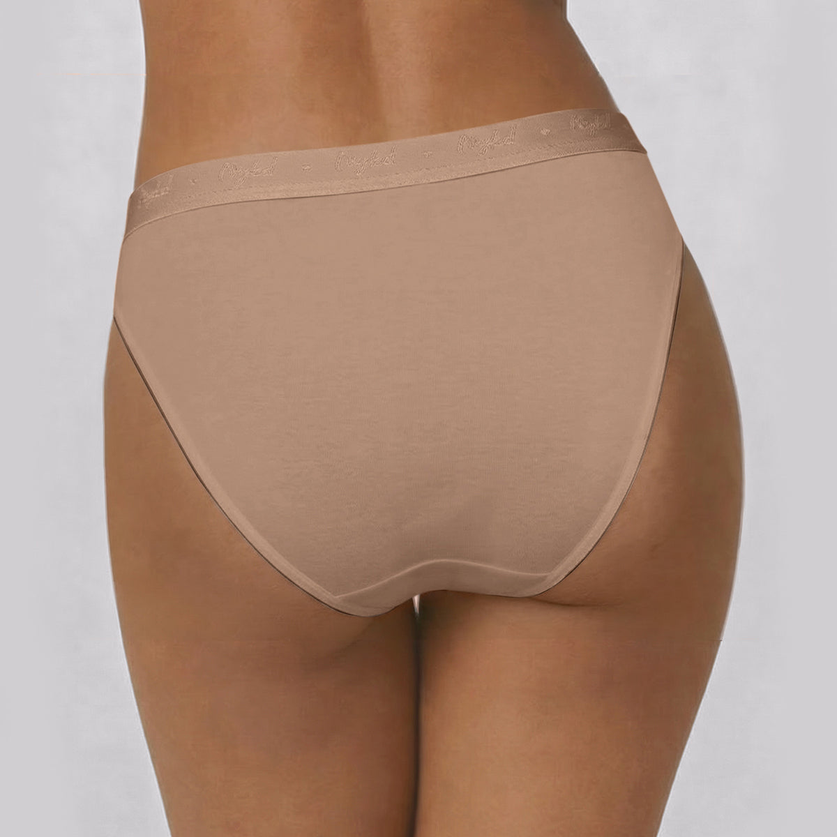 Low Rise Cotton Bikini Panty with Outer Elastic-Jet Black Taupe Green NYP390 PO3