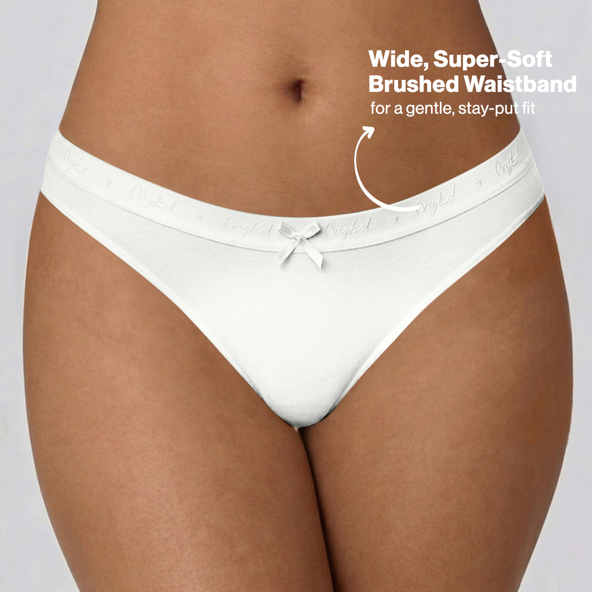 Low Rise Cotton Bikini Panty with Outer Elastic-White Nude P Pink NYP390 PO3
