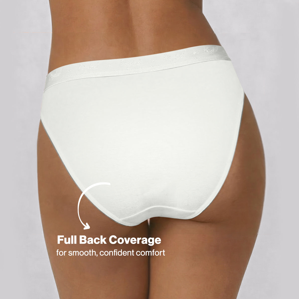Low Rise Cotton Bikini Panty with Outer Elastic-White Nude P Pink NYP390 PO3