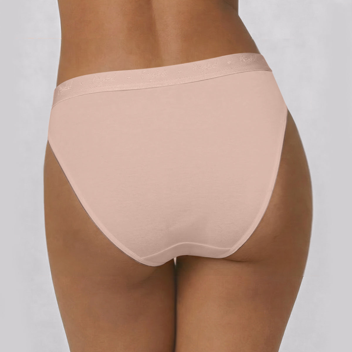 Low Rise Cotton Bikini Panty with Outer Elastic-White Nude P Pink NYP390 PO3