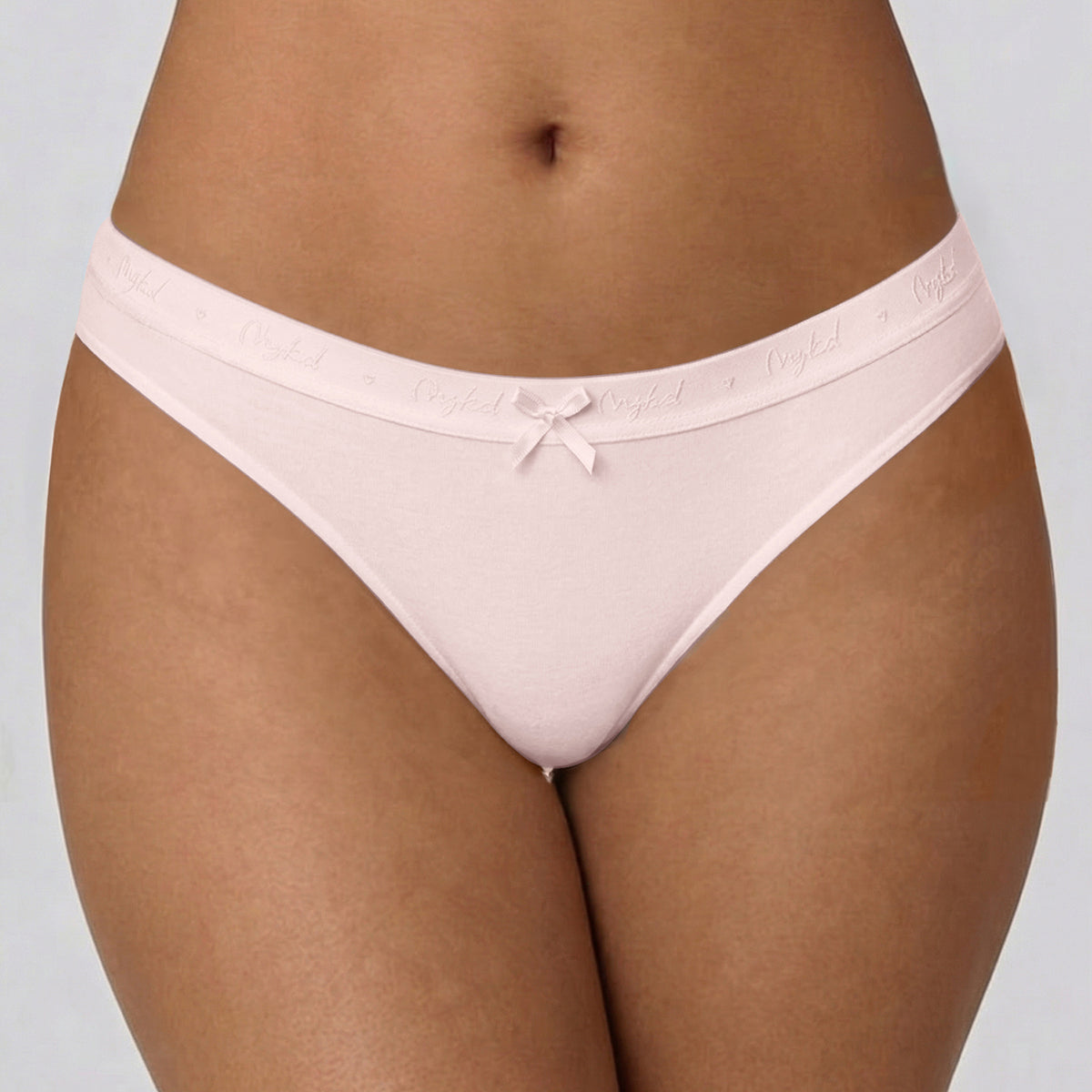 Low Rise Cotton Bikini Panty with Outer Elastic-White Nude P Pink NYP390 PO3