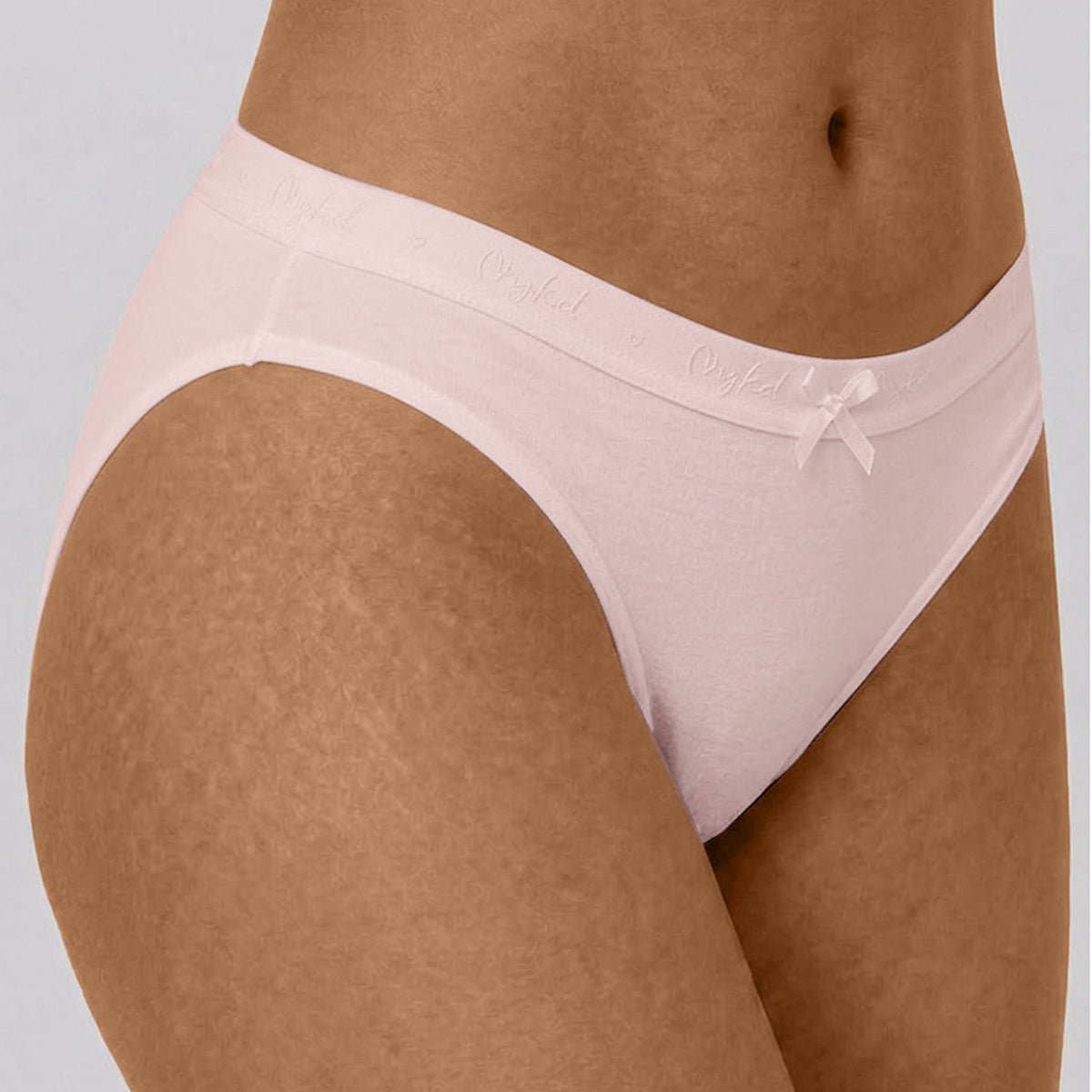 Low Rise Cotton Bikini Panty with Outer Elastic-White Nude P Pink NYP390 PO3